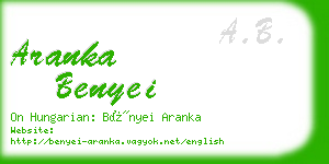 aranka benyei business card